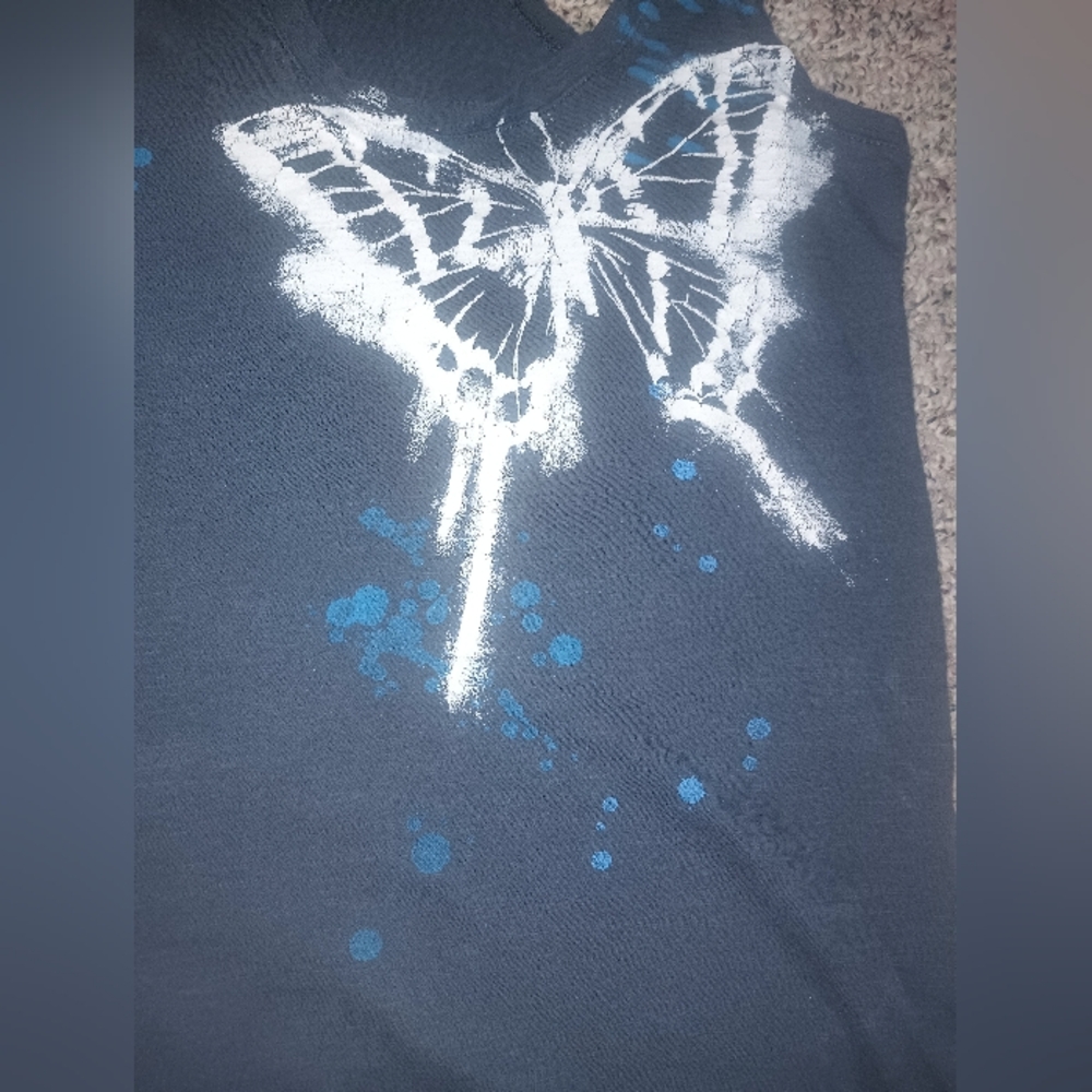 American Eagle Outfitters Women's Gray Butterfly Tank Top - Picture 3 of 5